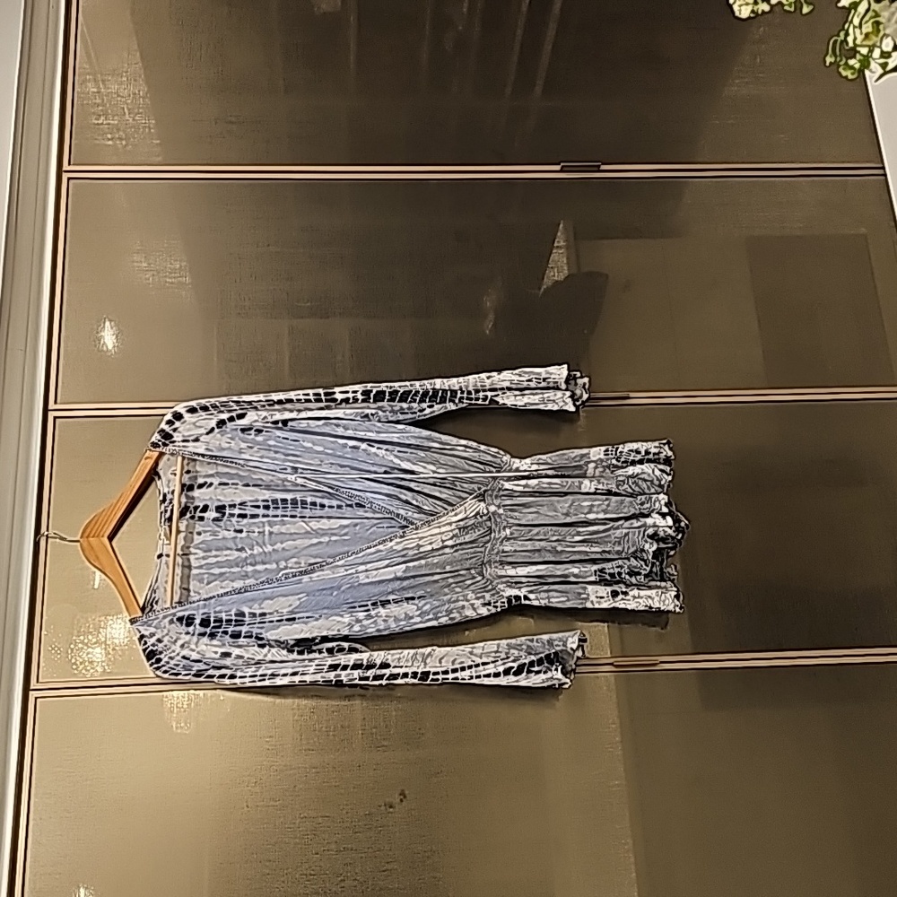 Surf gypsy blue tie dyed romper/cover up